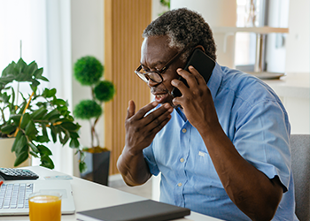 A man talking on the phone